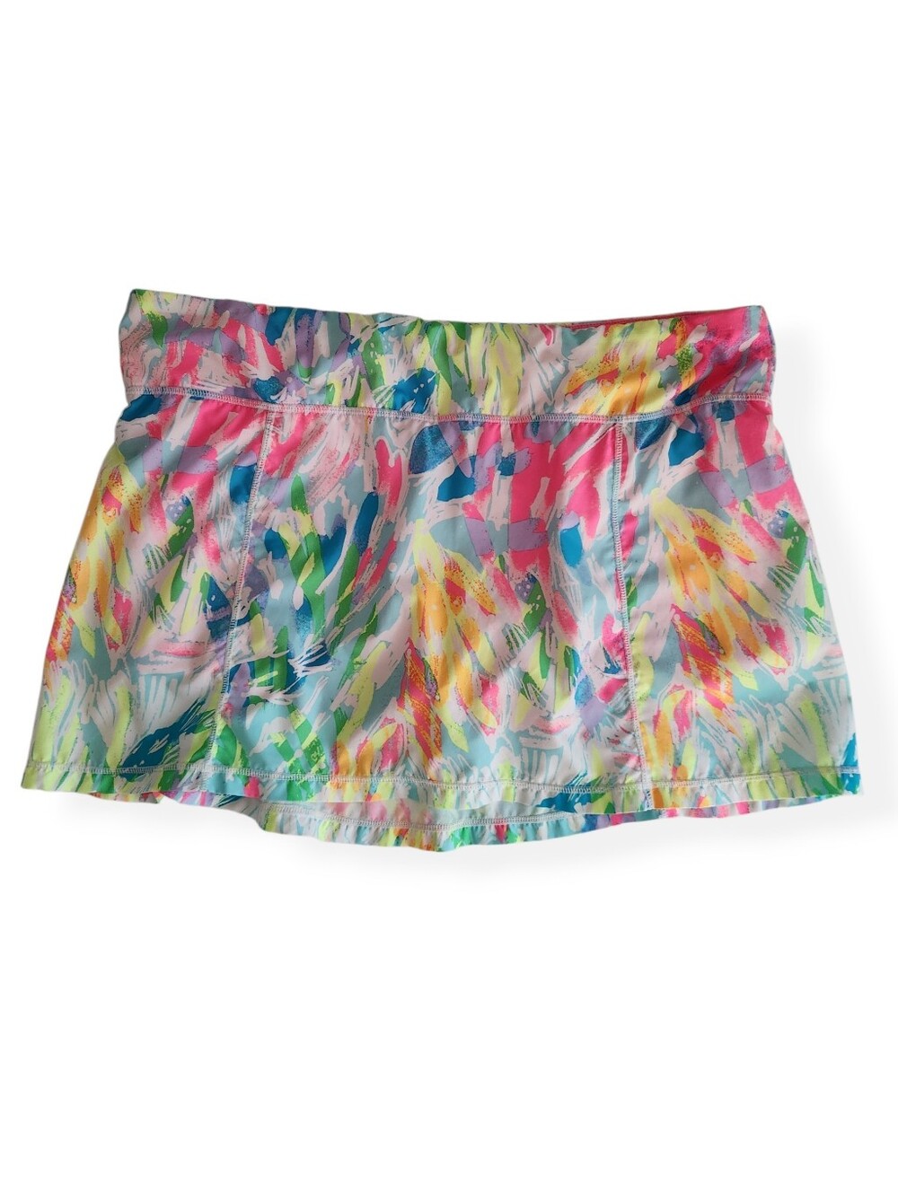 Lilly Pulitzer Luxletic Pink Skort with Pastel Multicolor Print Women's Size XL